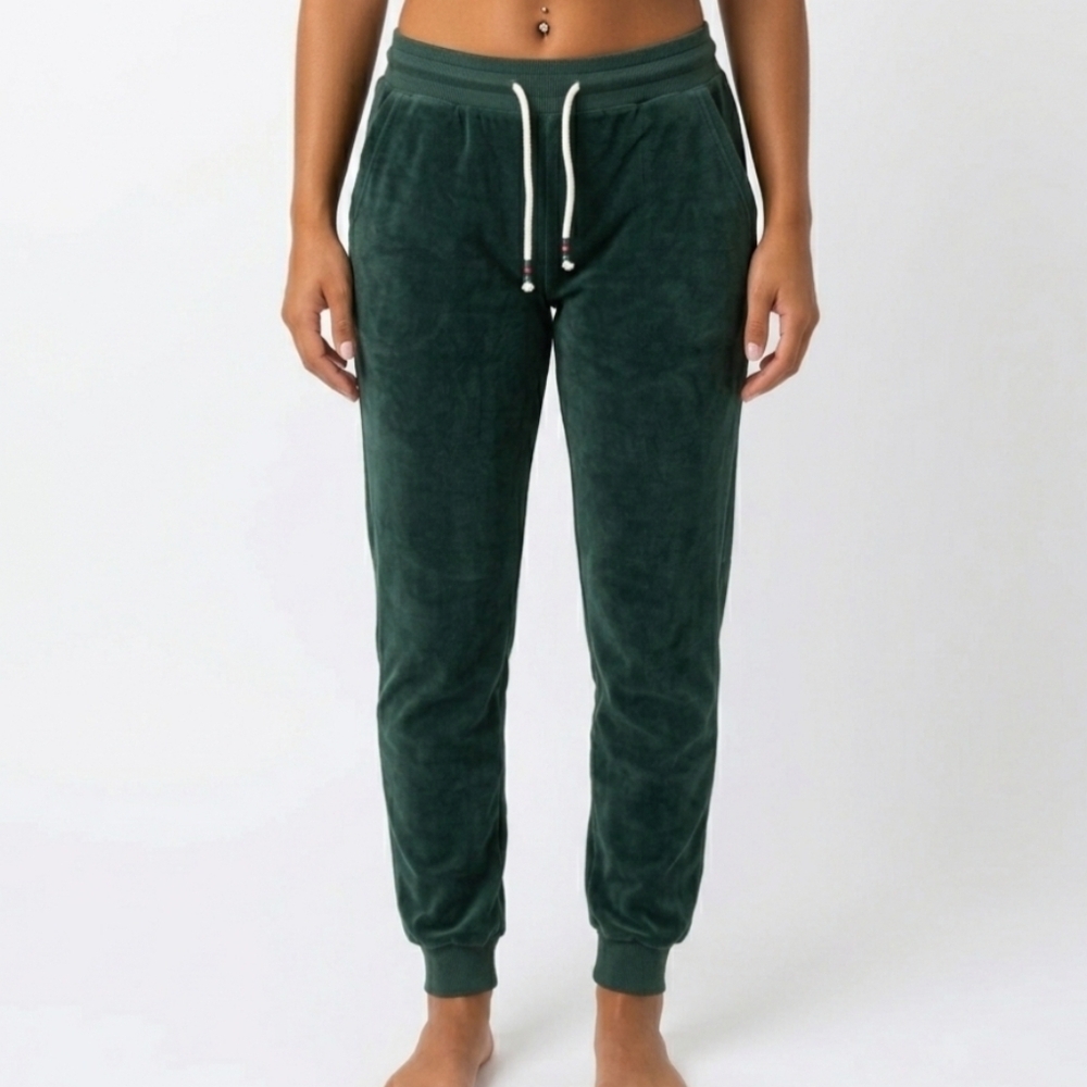 Marine Layer Sport Jogger Pants Small Green Velvet Joggers Athletic Full Length